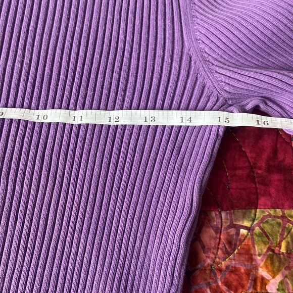 Vintage ribbed purple turtleneck - Picture 6 of 8